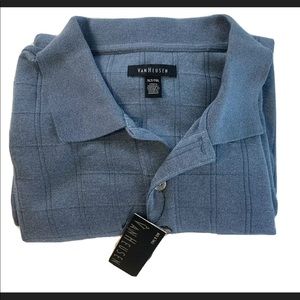 Van Heusen Studio Long Sleeve Polo Shirt Men's XLT